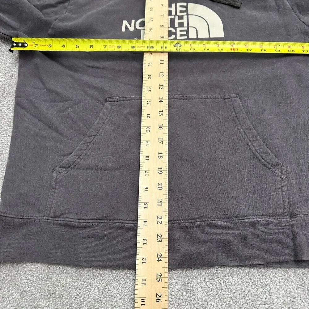The North Face Hoodie Sweatshirt Mens Large Gray Graphic Fleece Pullover Outdoor